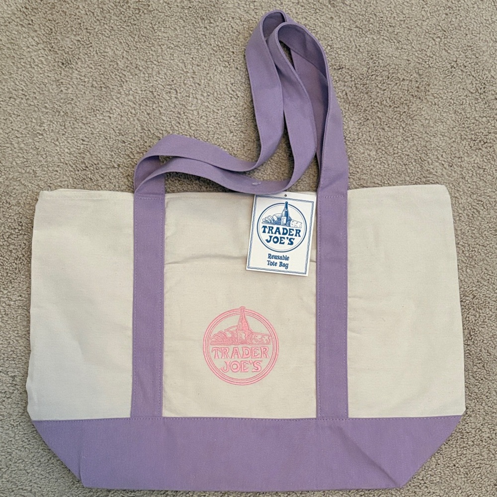TRADER JOE’S Reusable Lavender Canvas Tote Bag